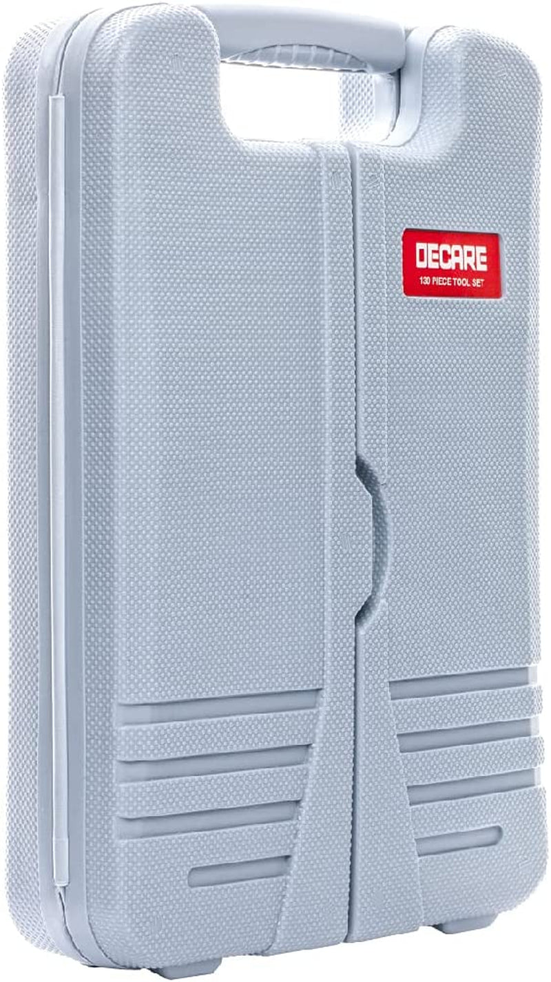 Decare 130-Piece Kitchen Drawer Home Tool Kit, Home Repair Tool Set with Portable Toolbox Storage Case