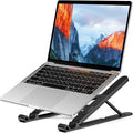 LS01 Pro Ergonomic Laptop Stand, Plastic Laptop Riser, Portable and Adjustable Notebook Computer Holder Compatible with 10-14" Laptops (Black)