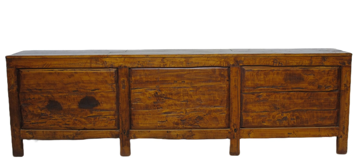 9 Feet Long Hand Painted Antique Asian Sideboard