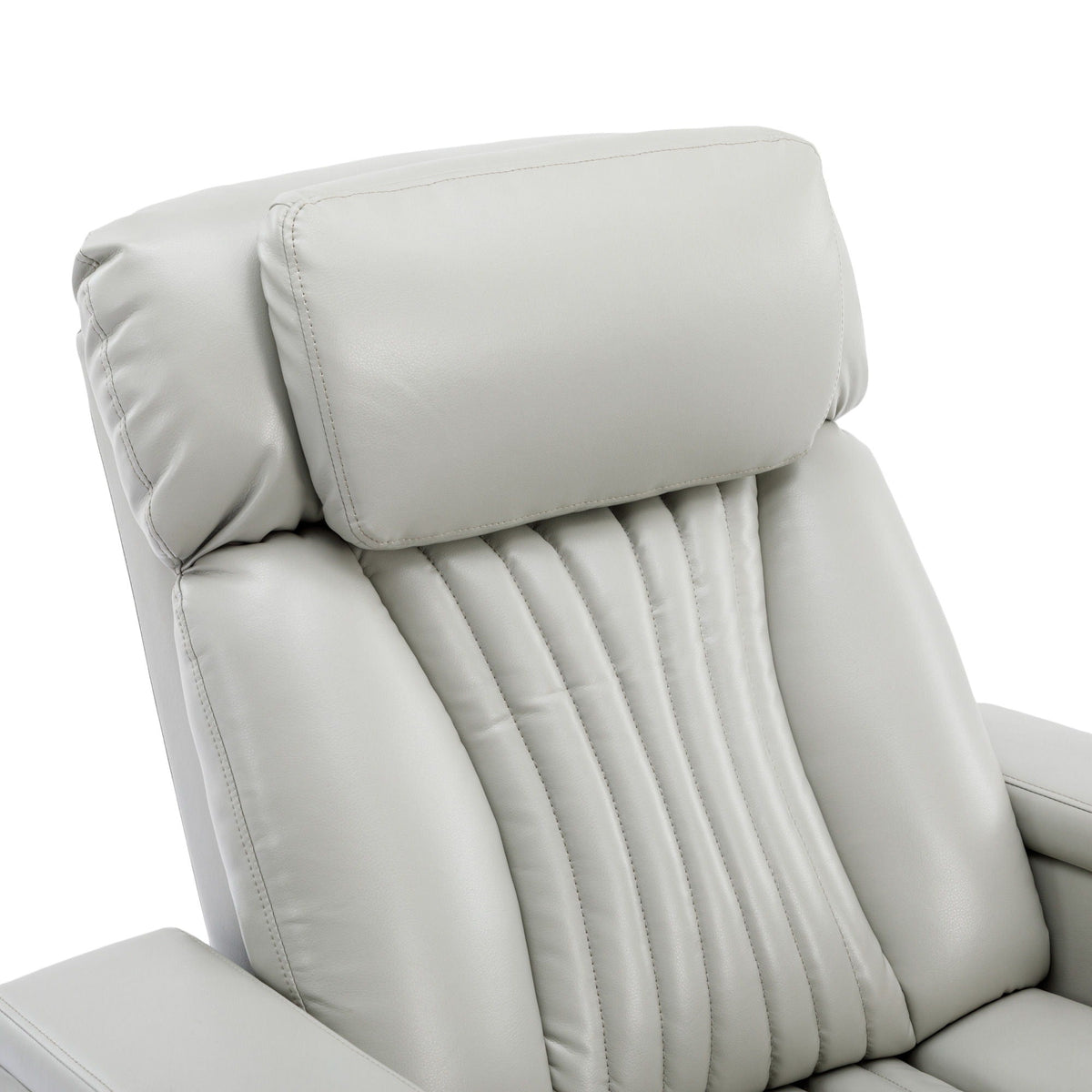 270° Power Swivel Recliner Home Theater Chair With Hidden Arm Storage, LED Light, Cup Holder, And Tray Table