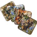 Forest Friends Wooden Cork Coasters Gift Set of 4 by J. Bergsma - Wildlife Decor  - 8199455C-S4