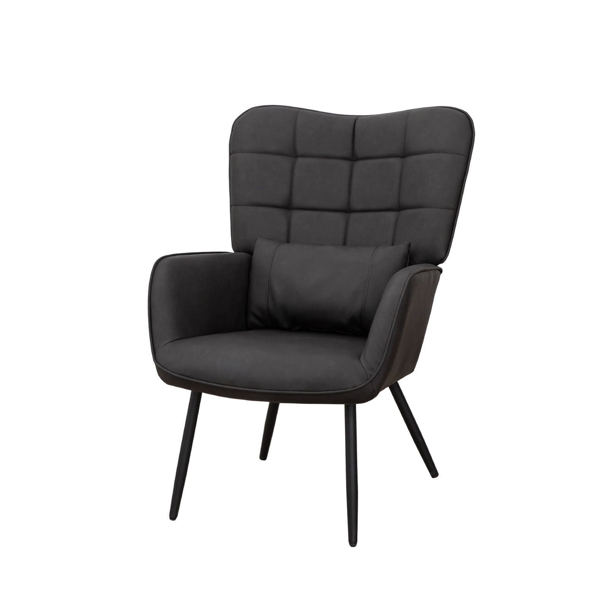 Modern Accent Arm Chair High Back With Metal Legs And Soft Padded