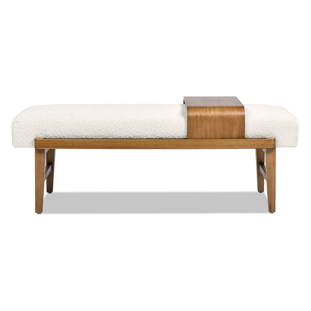 Billie - Modern Telephone Bench With Sliding Shelf - Ivory White