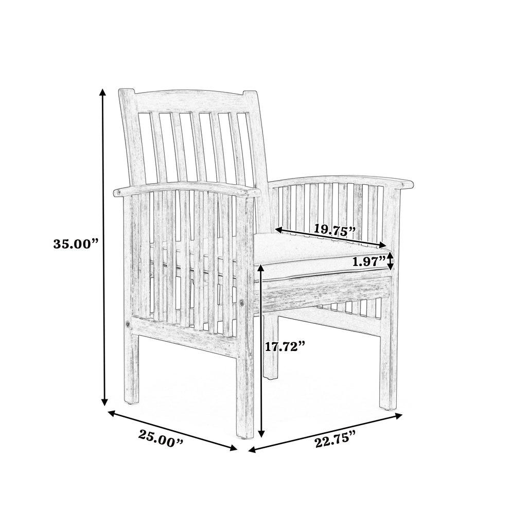 7 Pieces Acacia Wood Outdoor Dining Set