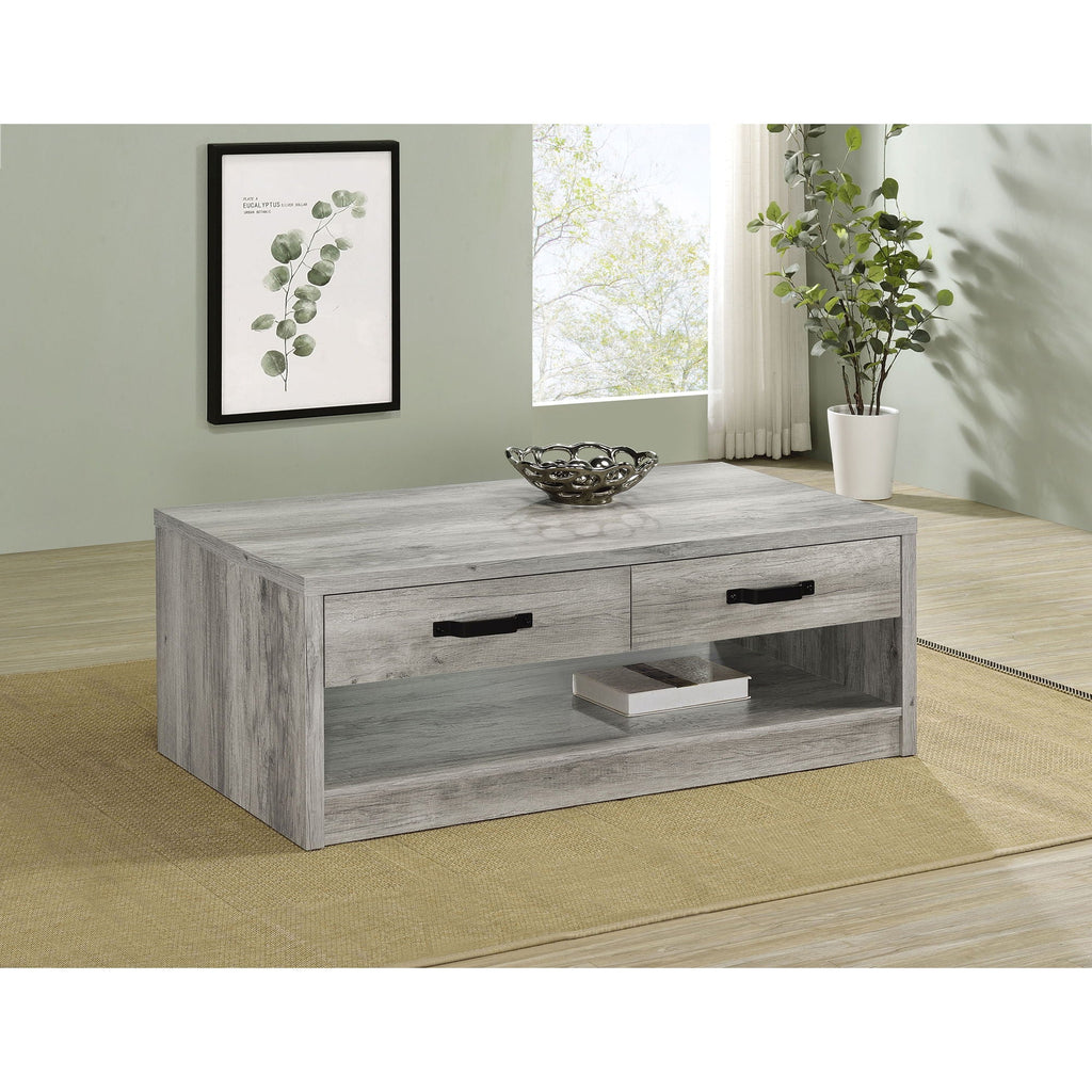 Nuberg - 2 Drawer Coffee Table Rectangular Design - Gray