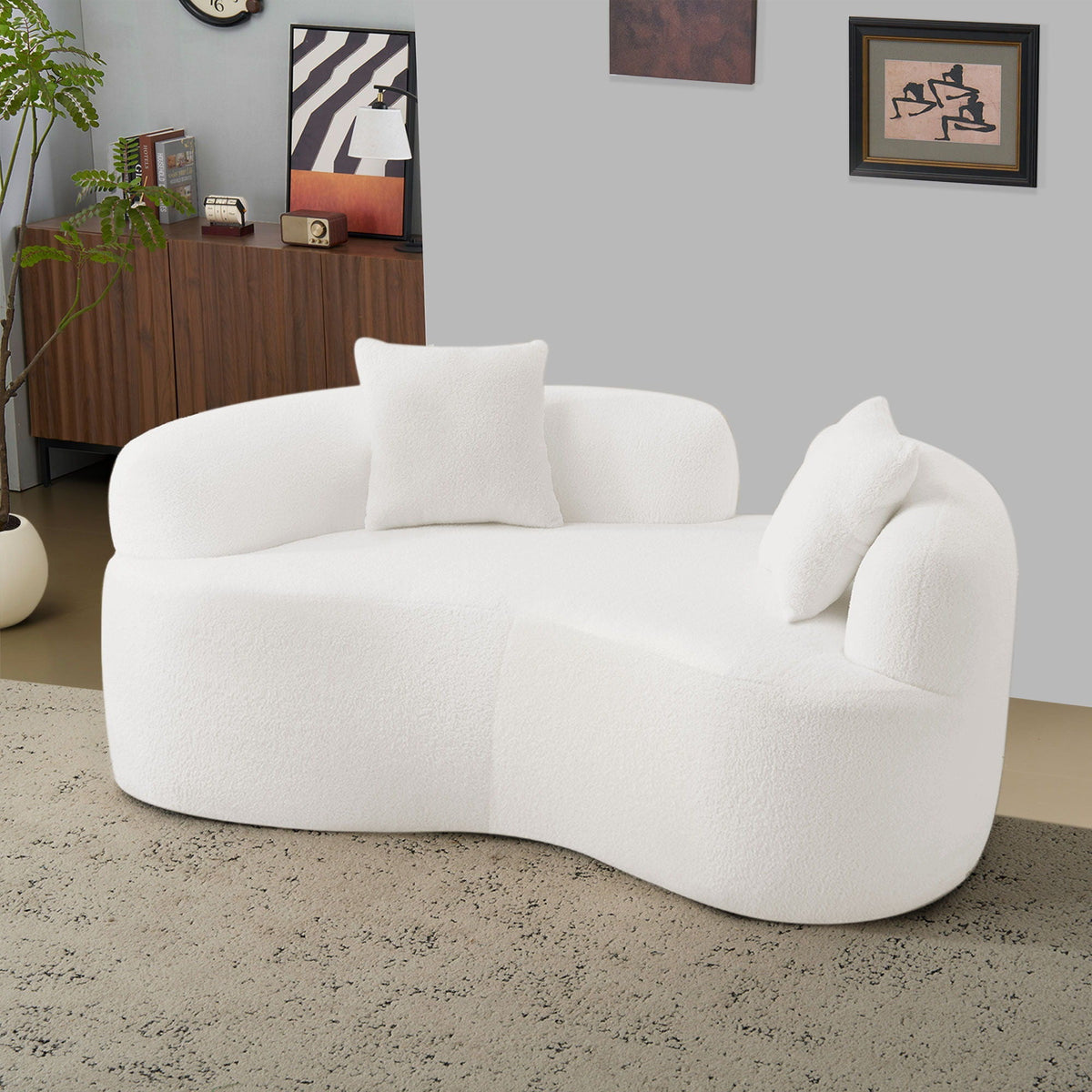 Modern Curved Loveseat