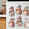 Snowman Decorative Eco Wood Magnets Set of 6 by G. Debrekht - Christmas Santa Snowman Decor - 8090023G-S6