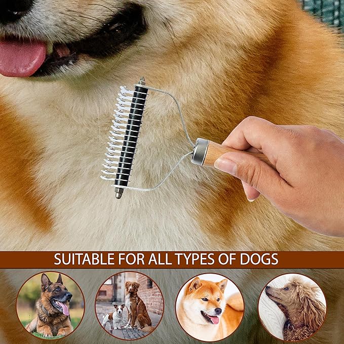 Shedding Tool – Undercoat Rake and Deshedding Brush for Pets, Detangling Brush, Grooming Comb, Cat Brush, Dog brush for Shedding LTANIOLAK