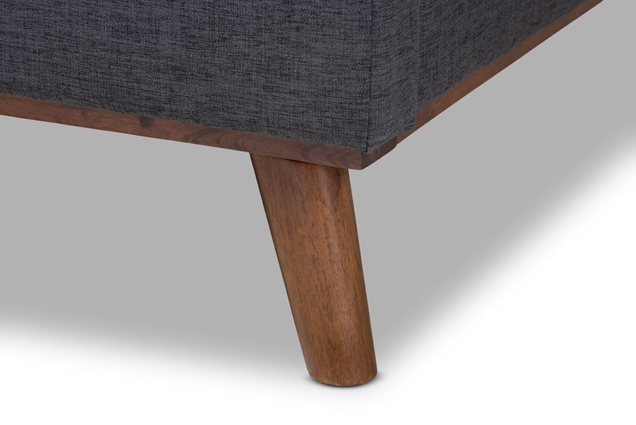 Baxton Studio Erlend Mid-Century Modern Dark Grey Fabric Upholstered King Size Platform Bed