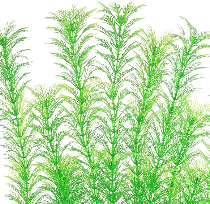 Aquarium Plastic Plants Large, Artificial Plastic Long Fish Tank Plants Decoration Ornaments Safe for All Fish 21 Inches Tall (J67 Grenn)
