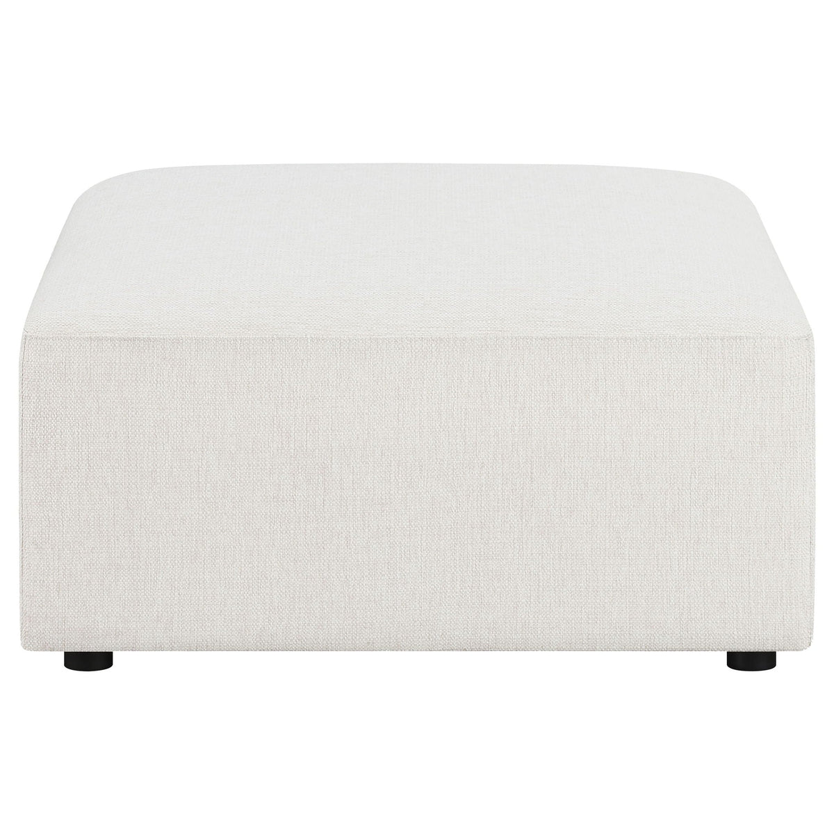 Marlowe - Upholstered Square Ottoman With Soft Sheen - Ivory