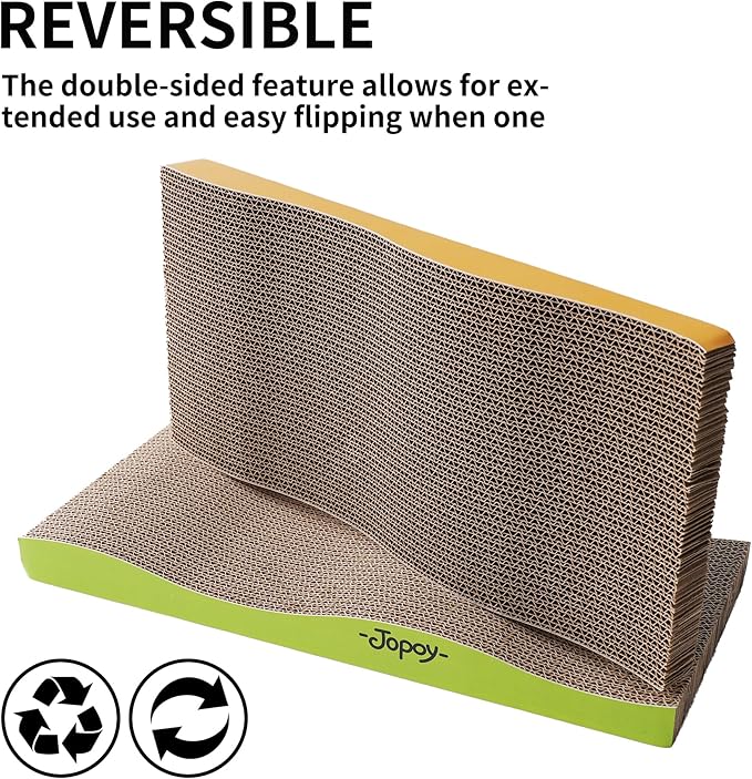 Cat Scratching Board, Corrugate Cat Scratcher for Indoor Cats with Catnip, Cat Scratch Pad with Scratch Textures Design, Cardboard Cat Scratcher with Double-Sided Usability