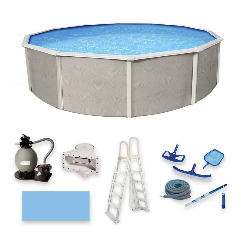 Belize round 52-In Deep 6-In Top Rail Swimming Pool Package