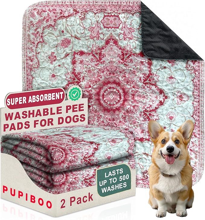 Washable Pee Pads for Dogs - Super Absorbent Reusable Puppy Training Pads - 100% Waterproof, Leak-Proof & Non-Slip Whelping Pads for Pet Housebreaking