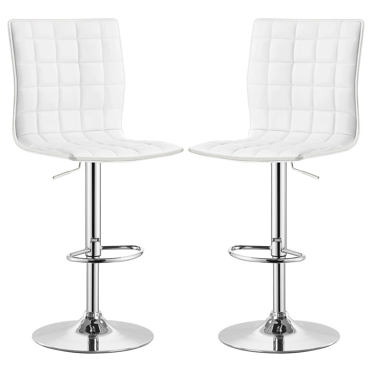 Ashbury - Upholstered Adjustable Bar Stool (Set of 2) - White