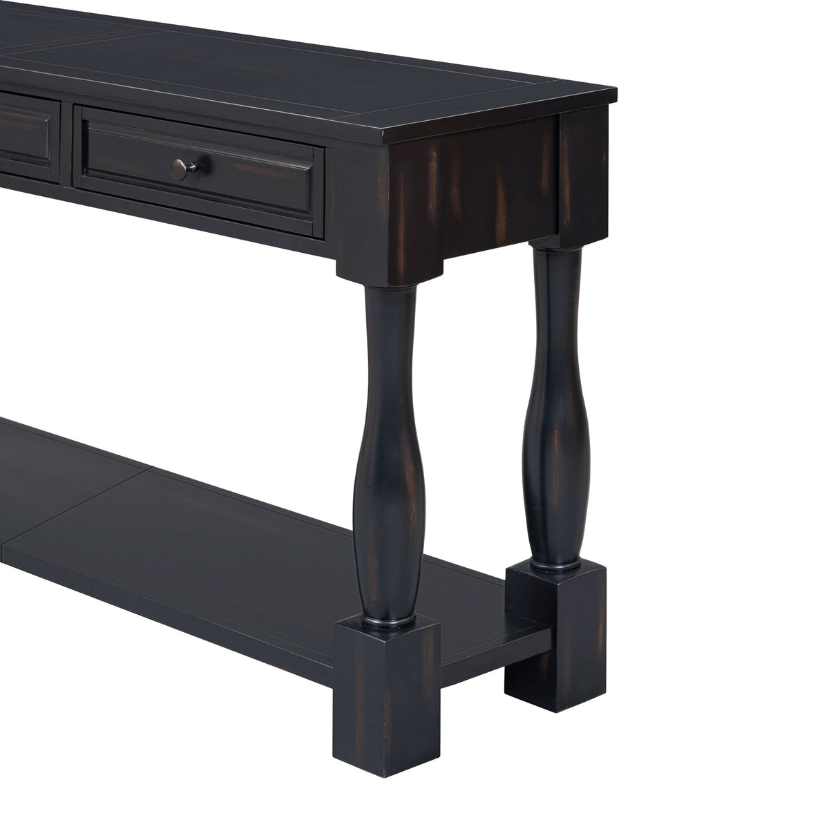 TREXM 63" Long Console Table with Drawers and Shelf