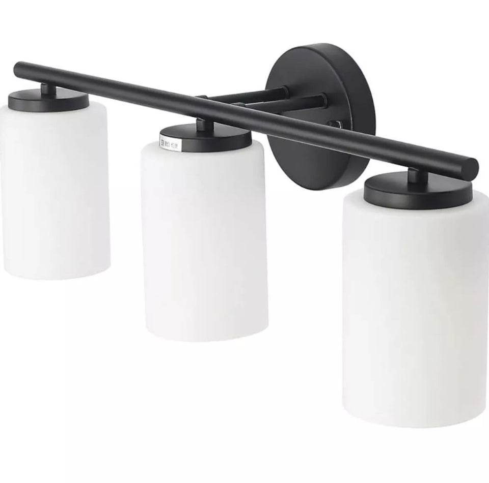 PUUPA 3 Light Bathroom Vanity Light, Modern Interior Black Farmhouse Industrial