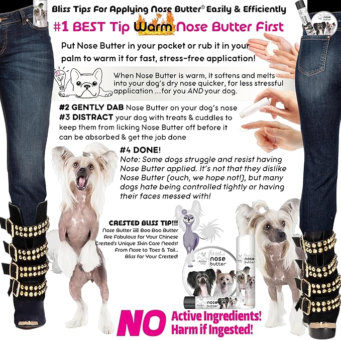The Blissful Dog Chinese Crested Unscented Nose Butter, 4-Ounce