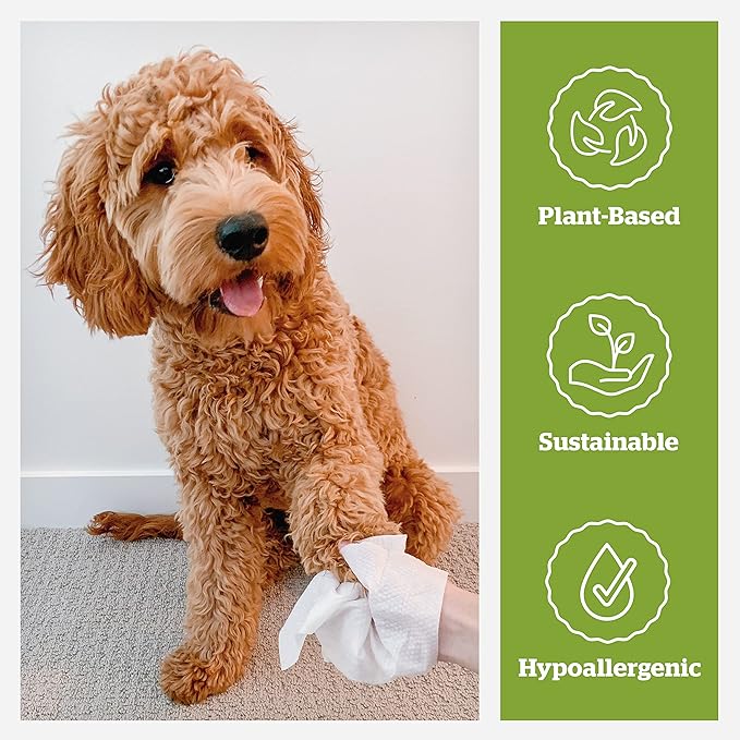 Pogi’s Dog Grooming Wipes – Hypoallergenic Pet Wipes for Paws, Body & Butt – Cleaning & Hydrating, Green Tea Scent, 400-Count