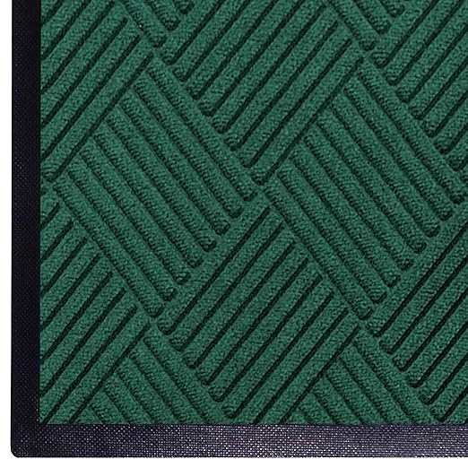 M+A Matting WaterHog Diamond | Commercial-Grade Entrance Mat with Rubber Border – Indoor/Outdoor, Quick Drying, Stain Resistant Door Mat (Evergreen, 4' x 8')