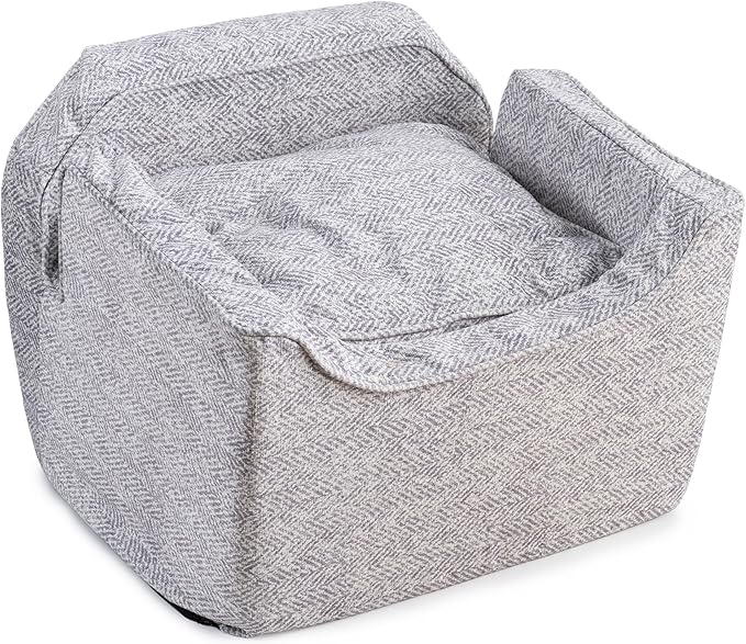 Snoozer Lookout I Car Seat - Dog Car Seats for Small Dogs, Puppy Booster Bed for Small & Medium Sized Pets Up to 25 Lbs, Elevated, Washable - Medium, Palmer Dove