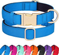 Didog Soft Padded Dog Collars for Medium Dogs, Colorful and Durable Dog Collar with Quick Release Buckle, Light and Breathable for Daily Walking, Blue, M