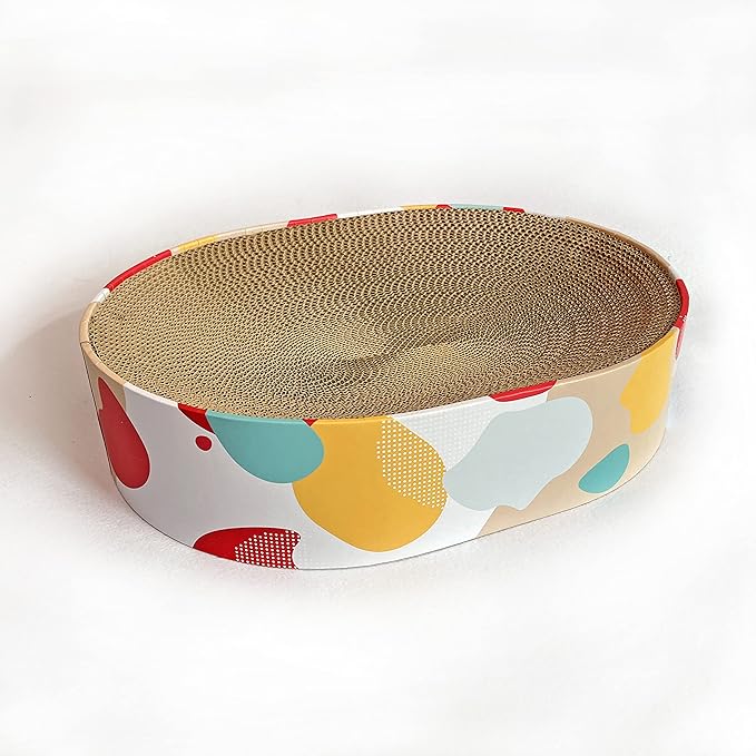 Cat Scratcher Lounge Bed - Lounge Couch for Indoor Cats Oval Shape 17"x13" Long Lasting Furniture