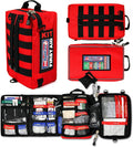 Rapid Care First Aid Kit – 300+ Piece Emergency Medical Kit with Bonus 95-Piece Travel Pack – Outdoor, Workplace, and Home Use – Color Coded & Labeled for Quick Access