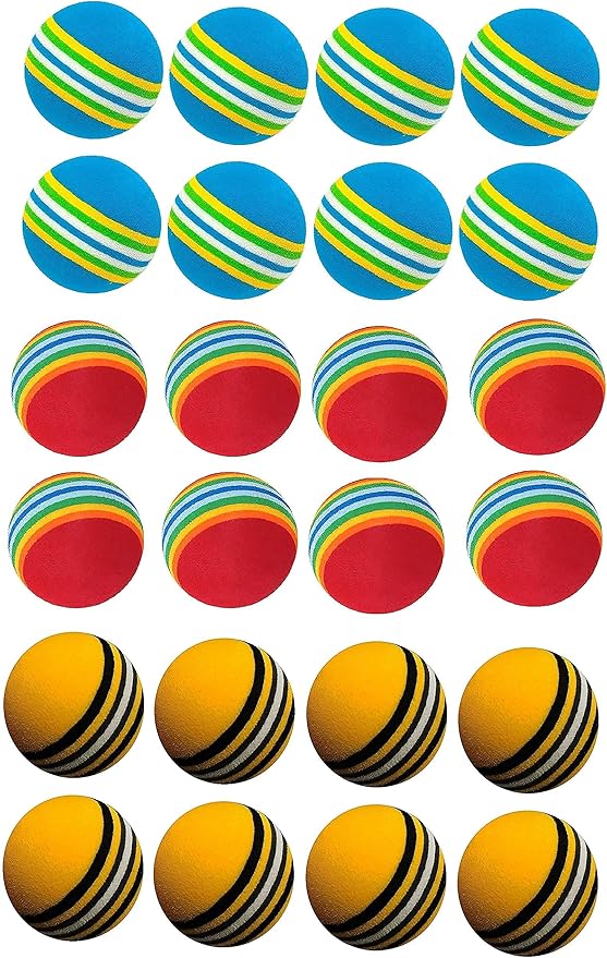 24 Pcs Colorful Soft Foam Rainbow Play Balls for Pet Dog and Cat (42cm) Ethylene Vinyl Acetate