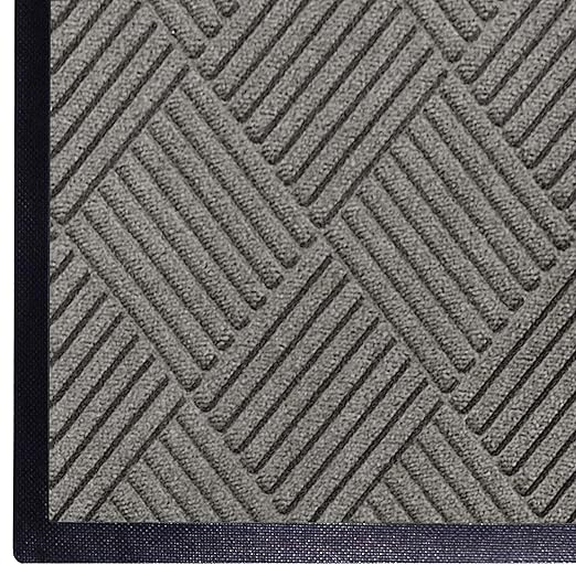 WaterHog Diamond | Commercial-Grade Entrance Mat with Rubber Border – Indoor/Outdoor, Quick Drying, Stain Resistant Door Mat (Medium Grey, 4' x 12')