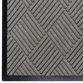 WaterHog Diamond | Commercial-Grade Entrance Mat with Rubber Border – Indoor/Outdoor, Quick Drying, Stain Resistant Door Mat (Medium Grey, 4' x 10')