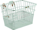 Retrospec Apollo Detachable Front Bike Basket Steel Half-Mesh with Integrated Detachable Hooks and Built-In Handle, Easy Assembly and Portability for Bicycles