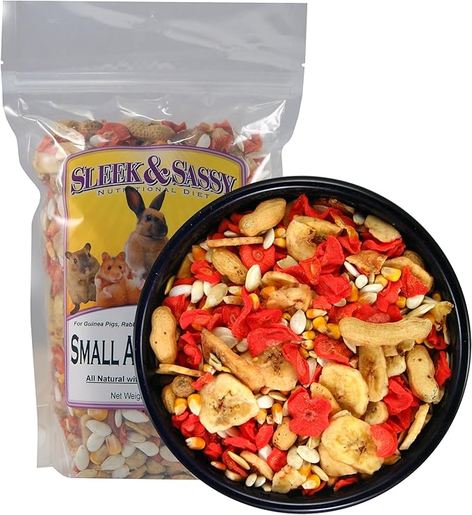 SLEEK & SASSY All Natural Small Animal Treat for Guinea Pigs, Rabbits, Hamsters, Gerbils, Rats & Mice (24 oz.)