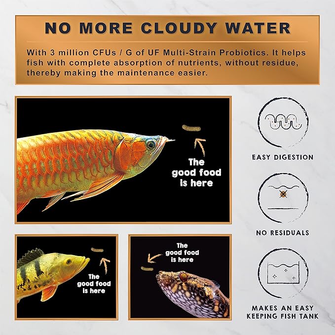 Ultra Fresh Monster Fish Food, Wild Sword Prawns, Floating Sticks for Oscars, Bass, Large Cichlids and Tropical Fish, Carnivorous Jumbo Stick 13.58 oz