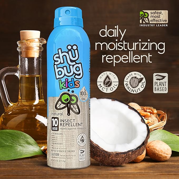 [2 Count] - Mosquito Repellent Spray - Plant Based Active Insect Protection, DEET-Free, Long-Lasting 10-12 Hour Protection - 6oz