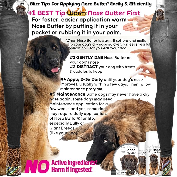 The Blissful Dog Leonberger Unscented Nose Butter - Dog Nose Butter, 0.50 Ounce