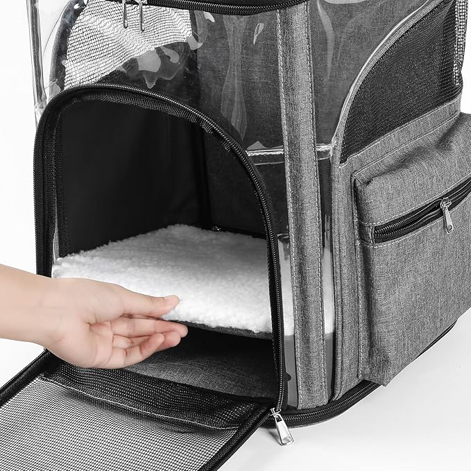 Cat Carrier Backpack for Small Medium Cats Dogs Backpack Puppies up to 26 Lbs, Excellent Visibility and Airflow,Lightweight and Portable Travel Pet Carrier Bag Foldable Design