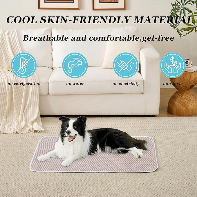 MICROCOSMOS Pet Cooling Mat & Sleeping Pad- Breathable Bubble Surface, EZ Clean. Keep Cooling for Pets, Kids and Adults in Summer.(Brown, 36" x 36")