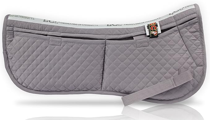 ECP Equine Comfort Products Adjustable Shock Absorbing Memory Foam Half Saddle Pad, Injury Prevention & Pressure Relief, Customizable Fit, Breathable for All Riding Styles