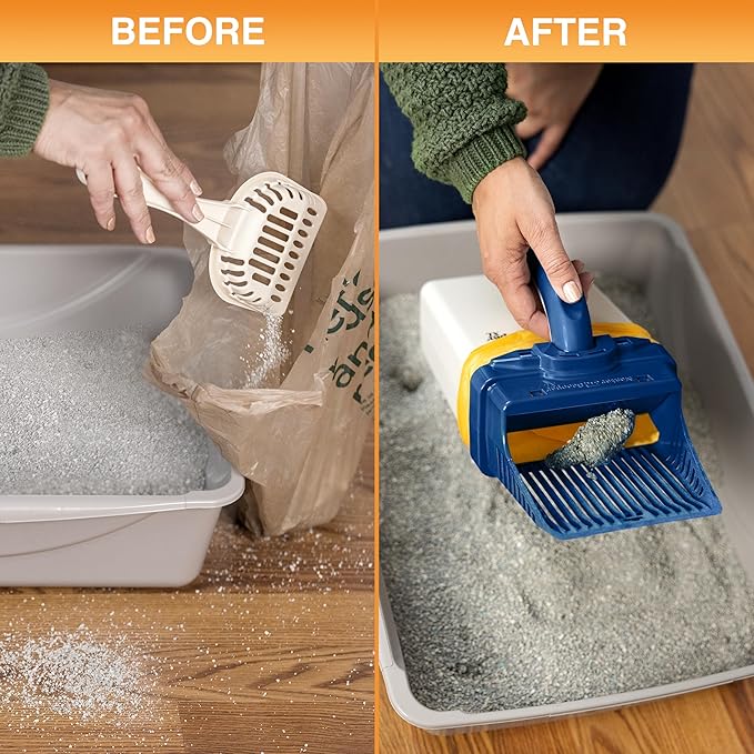 Neater Pet Brands Neater Scooper XL Cat Litter Scoop, 195 Refill Bags – Extra-Large Capacity Mess-Free Cat Litter Scooper with Bag for Large & Multiple Cats, Spill-Proof Litter Box Scooper with Holder