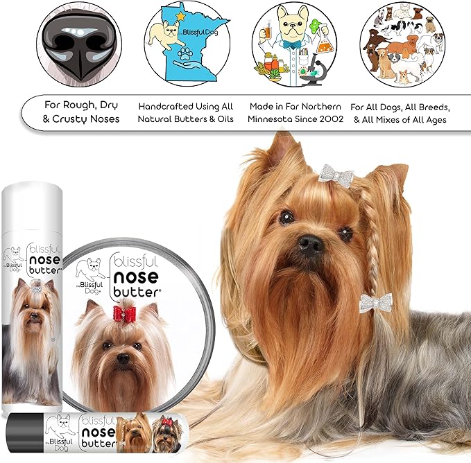 The Blissful Dog Yorkshire Terrier Unscented Nose Butter - Dog Nose Butter, 0.50 Ounce