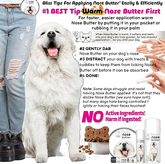 The Blissful Dog Great Pyrenees Unscented Nose Butter - Dog Nose Butter, 8 Ounce