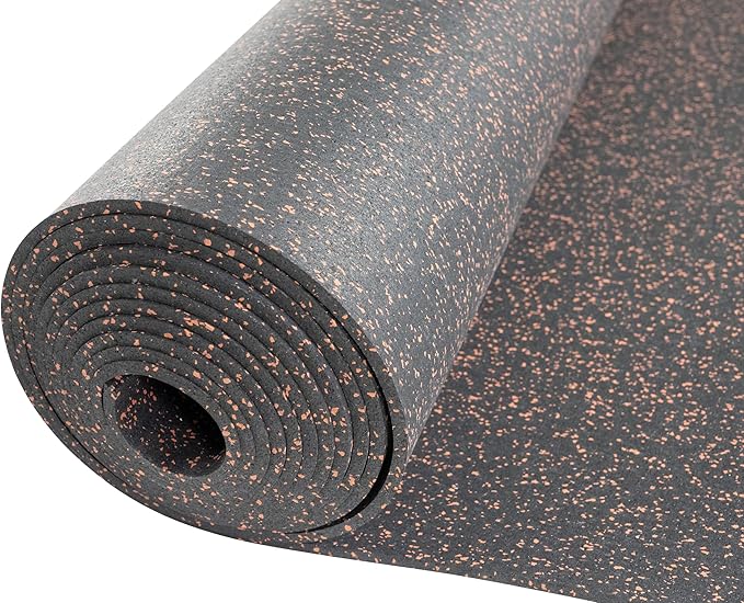 Genaflex Rubber Gym Floor Mat - 8mm Thick - Heavy Duty Commercial Protective Gym Flooring Roll (10% Red, 4' X 10')