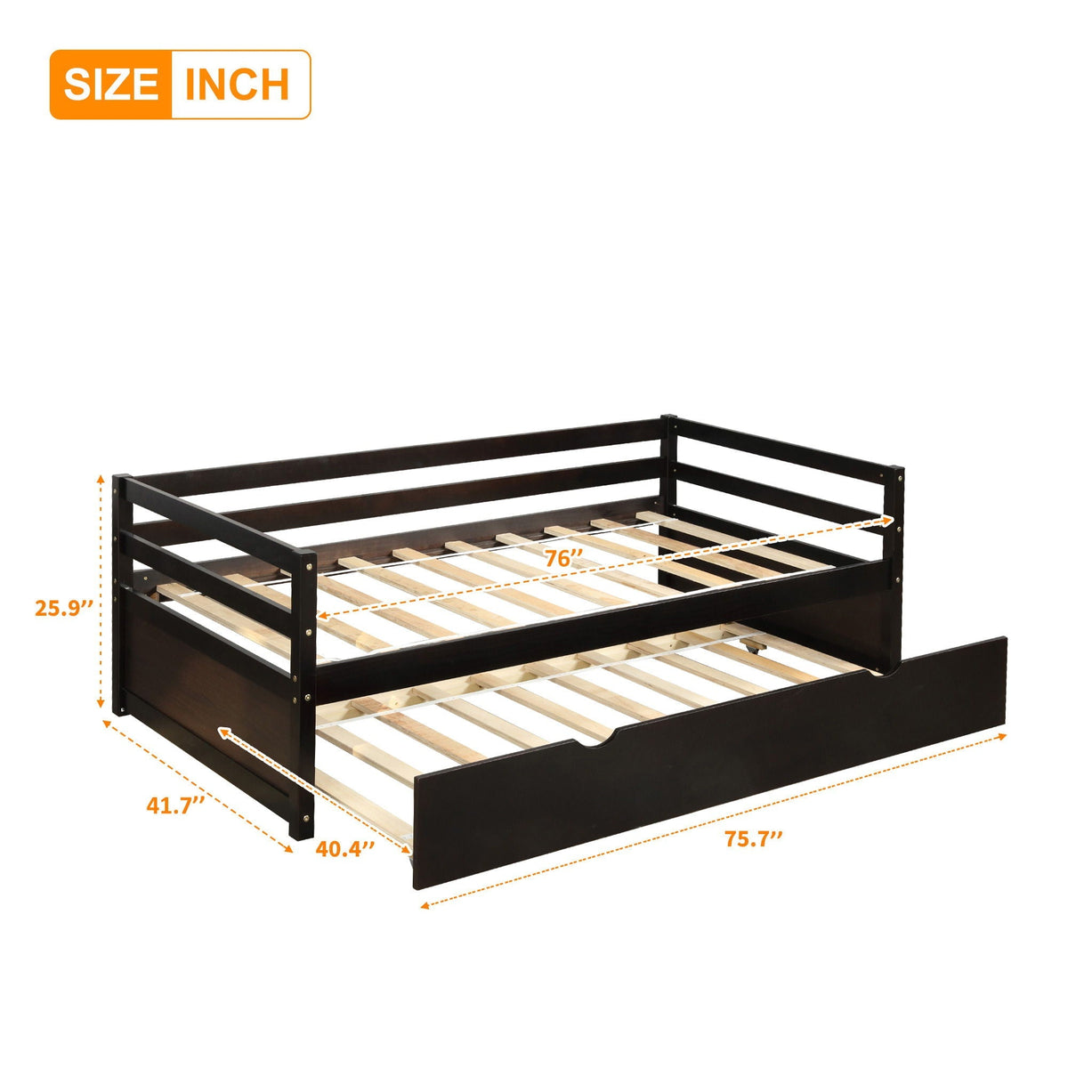 Twin Daybed With Trundle Frame Set