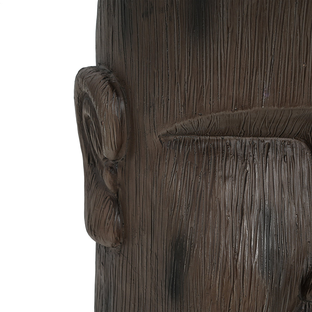 Outdoor Side Table Easter Island Moai Statue Pedestal