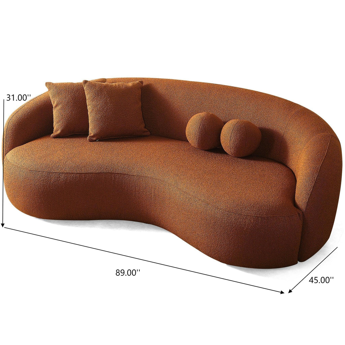 Drake - Japandi Style Curvy Boucle Sofa