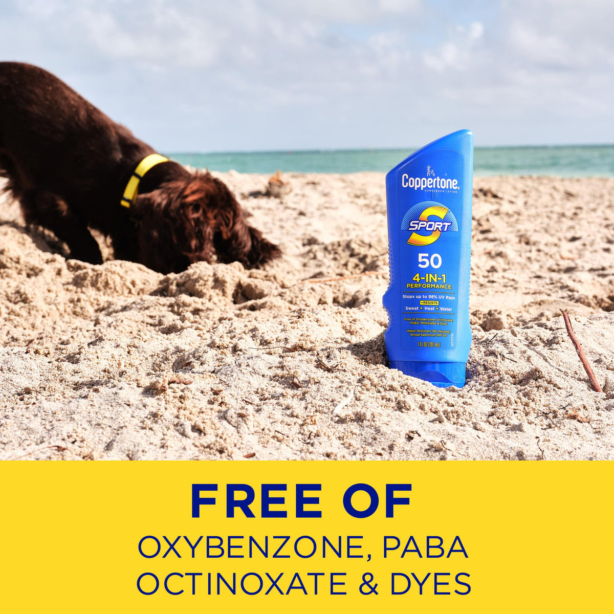 Coppertone Sport Sunscreen Lotion, Broad Spectrum SPF 50 Sunscreen Multi Pack, 7 Fl Oz, Pack of 2