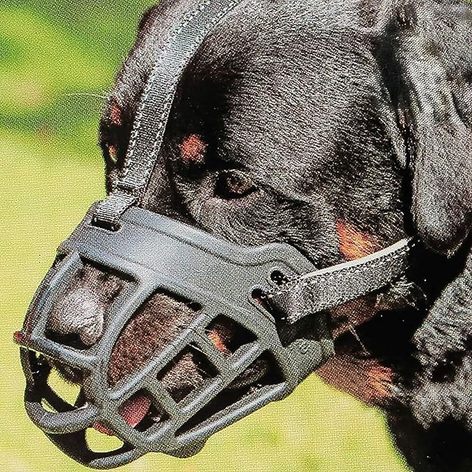 BARKLESS Dog Muzzle, Soft Basket Silicone Muzzle for Dogs to Prevent Biting and Chewing, Breathable Cage Mouth Cover for Training, Allows Drinking and Panting, Used with Collar