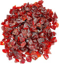 TWINKLING High Luster Fire Glass Gravel Stone,Broken Glass,Fire Pit Glass,Crushed Glass for Fireplace Pit Aquarium Garden Decoration,1-3cm,2-Pound Jar (Red)