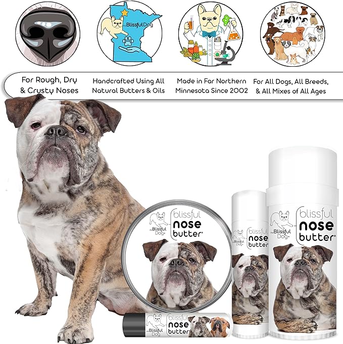 The Blissful Dog Olde English Bulldogge Unscented Nose Butter - Dog Nose Butter, 8 Ounce